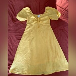 Yellow Puff Sleeve Dress